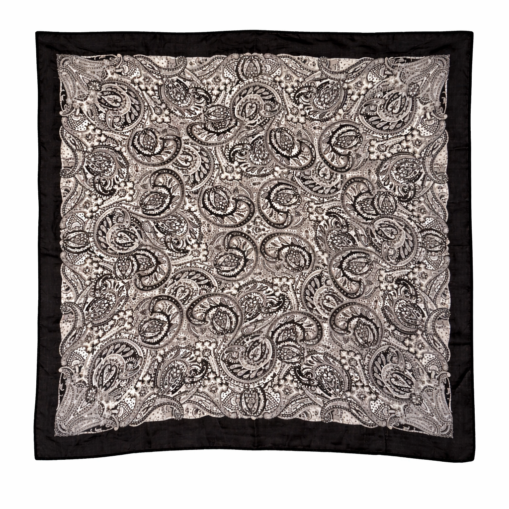 Black and White Paisley Scarf