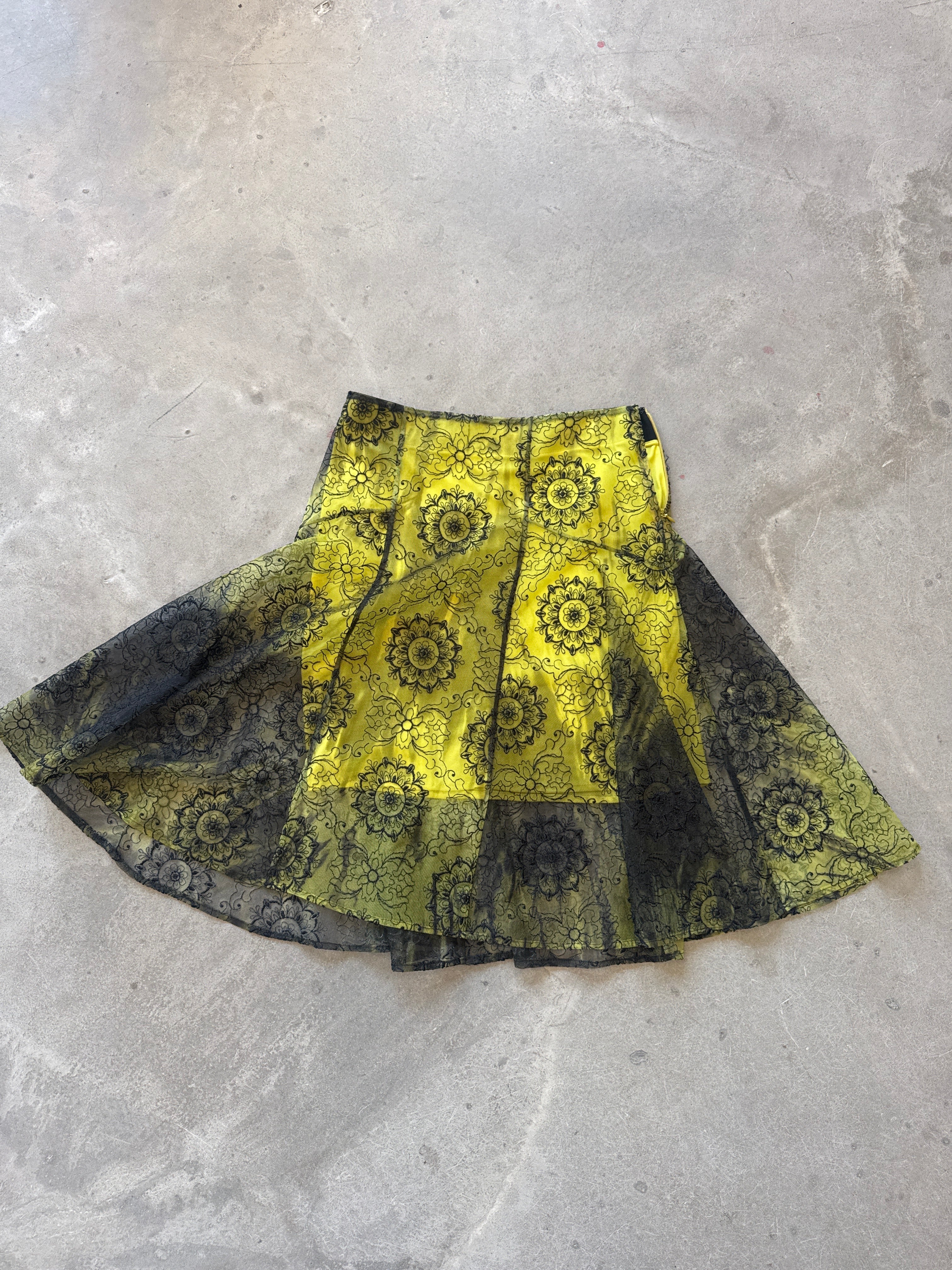 Yellow and Lace Skirt