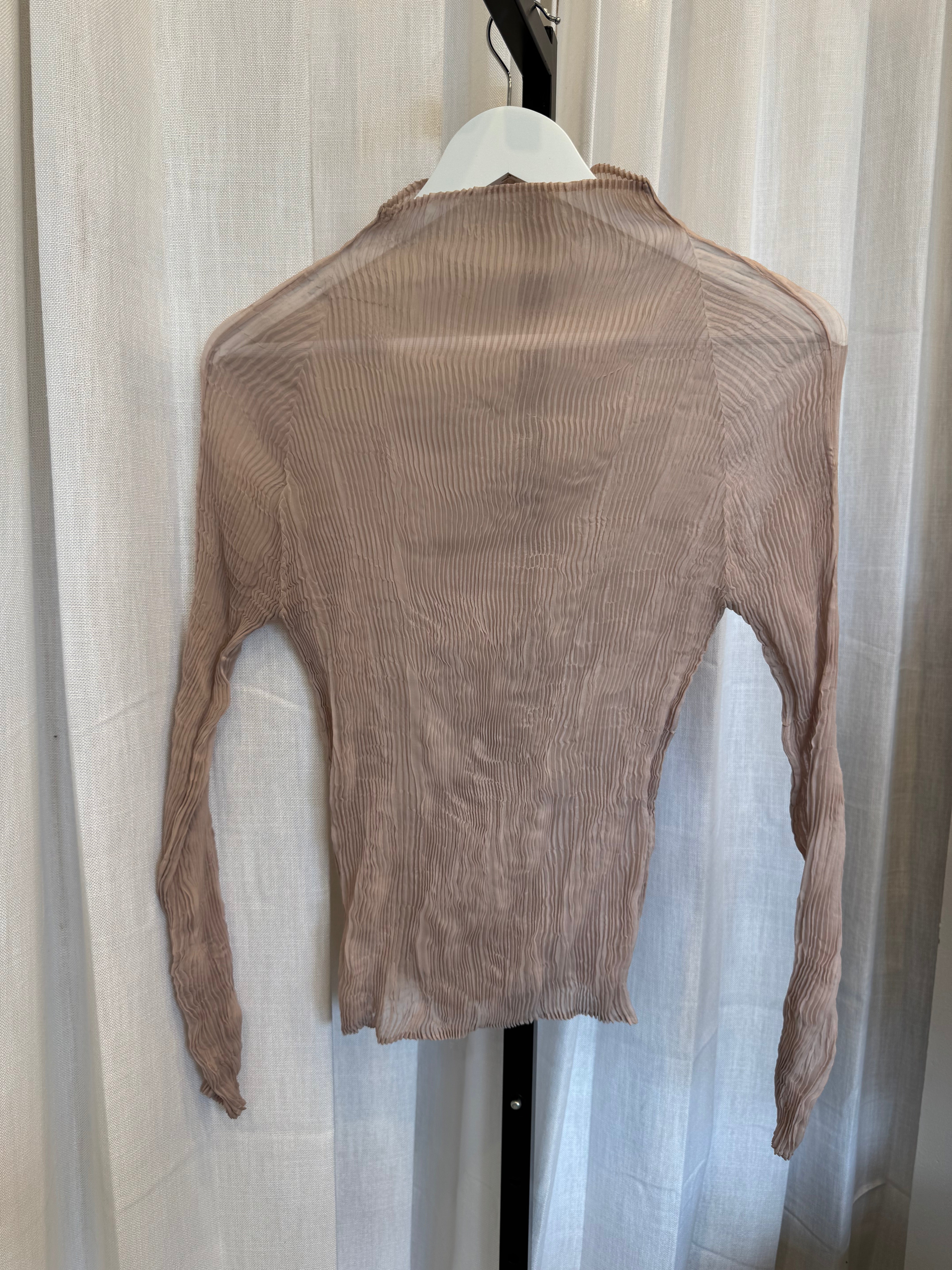Nude Pleated Top