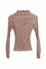 Nude Pleated Top
