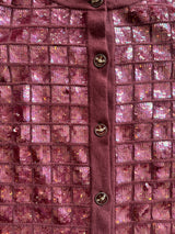 Chanel Spring 2008 Mauve Sequin Cashmere Cardigan