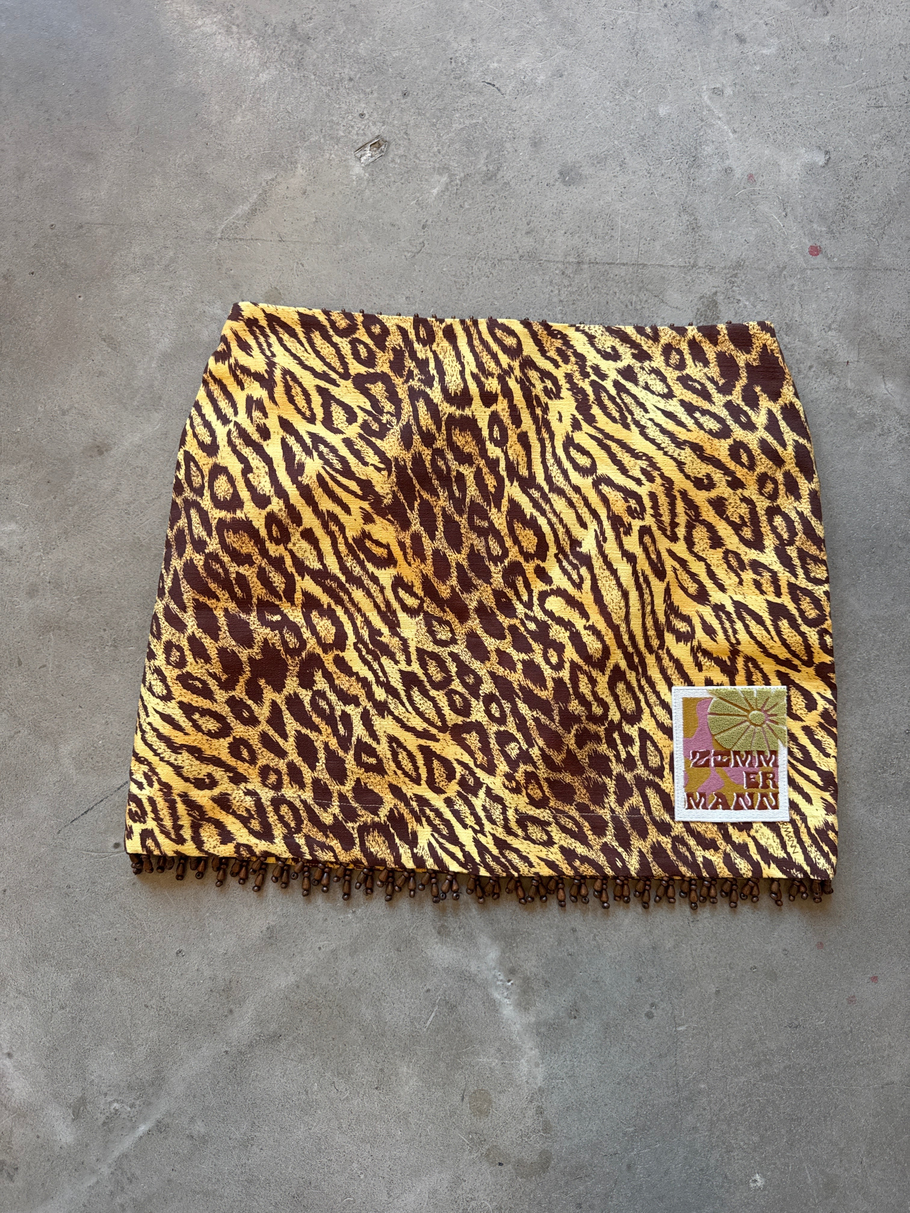 Leopard Mini Skirt with beads