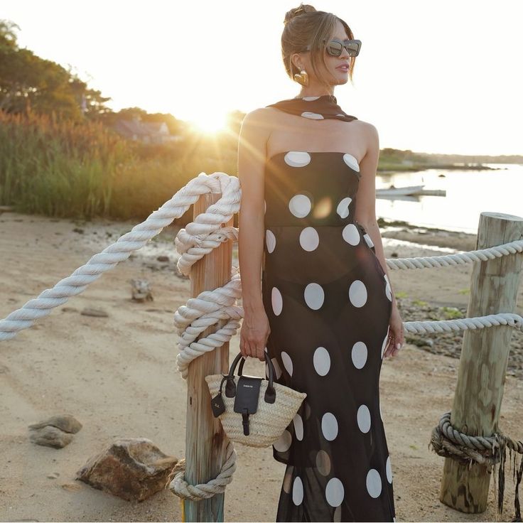 Polka-Dot Sheer Maxi Dress & Scarf Set