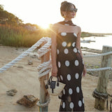 Polka-Dot Sheer Maxi Dress & Scarf Set