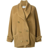 Camel Coat with Gold Buttons