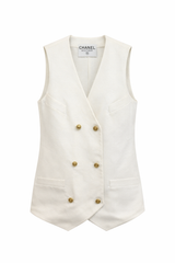 Cream Vest with Buttons