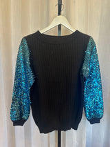 Black Sweater with Sequins Arms