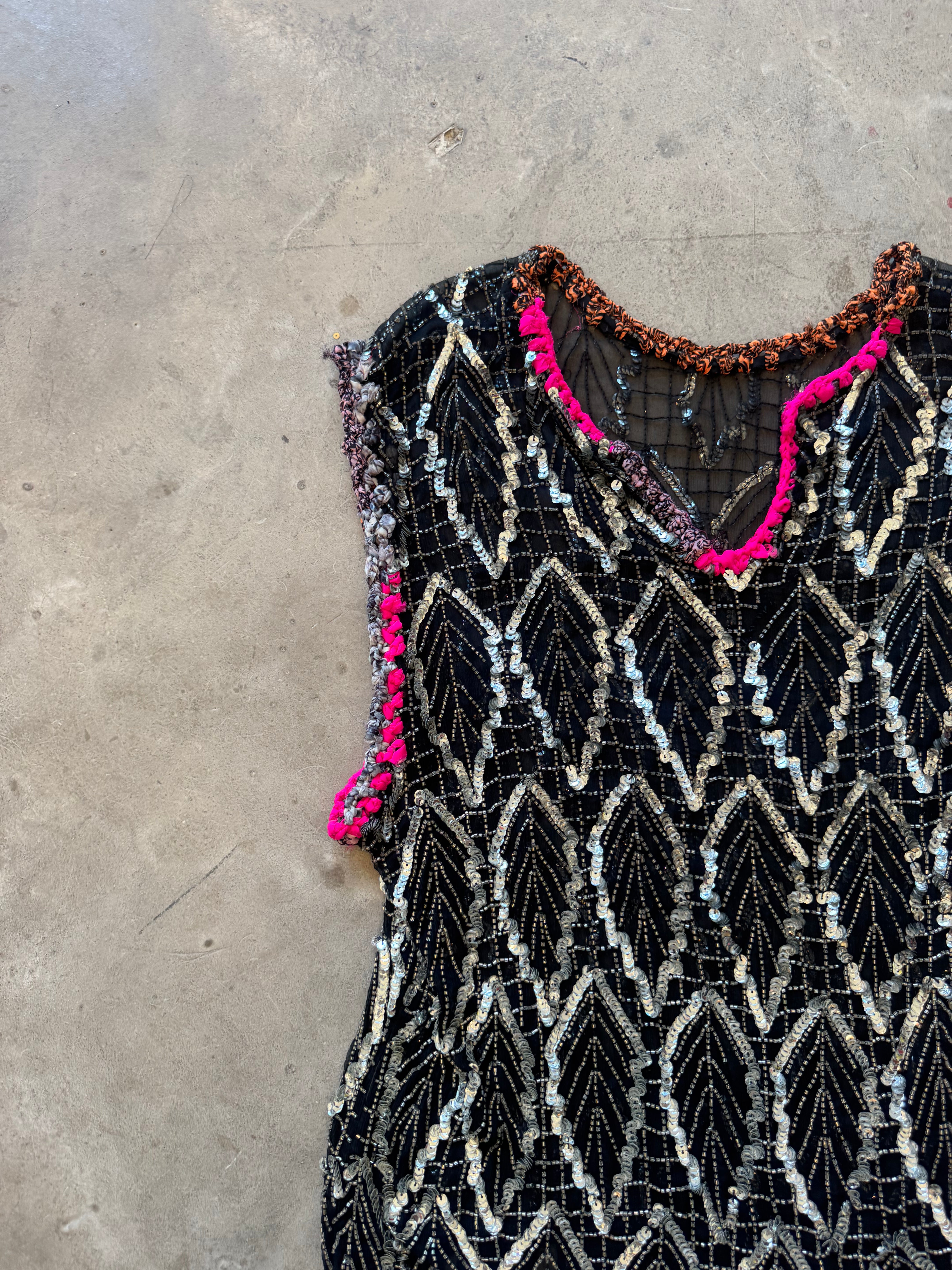 Beaded re Worked vintage top