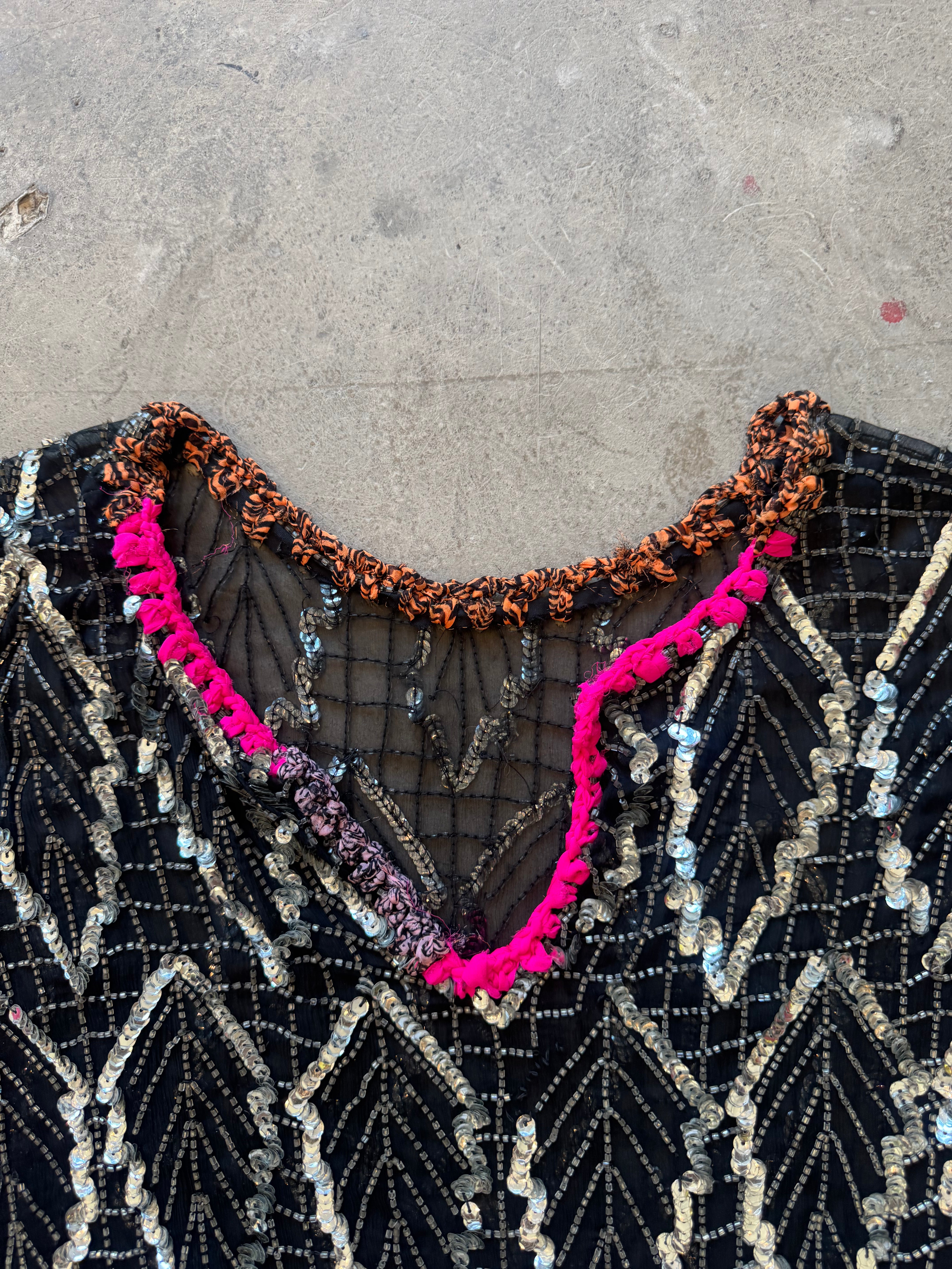 Beaded re Worked vintage top