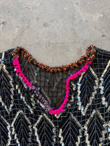 Beaded re Worked vintage top