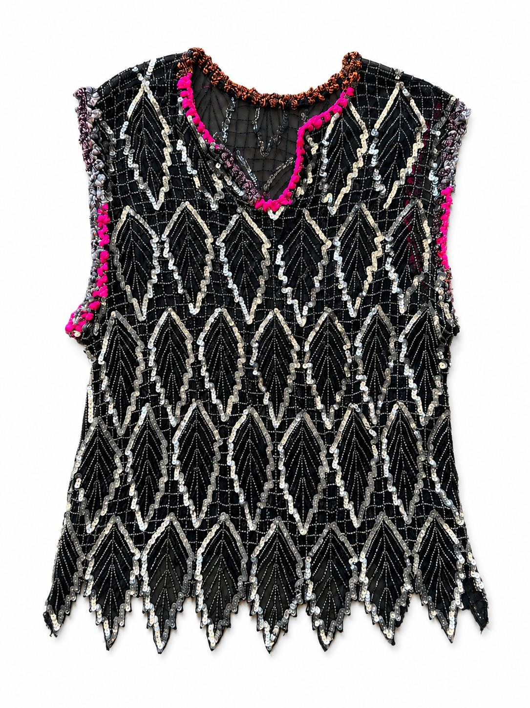 Beaded re Worked vintage top