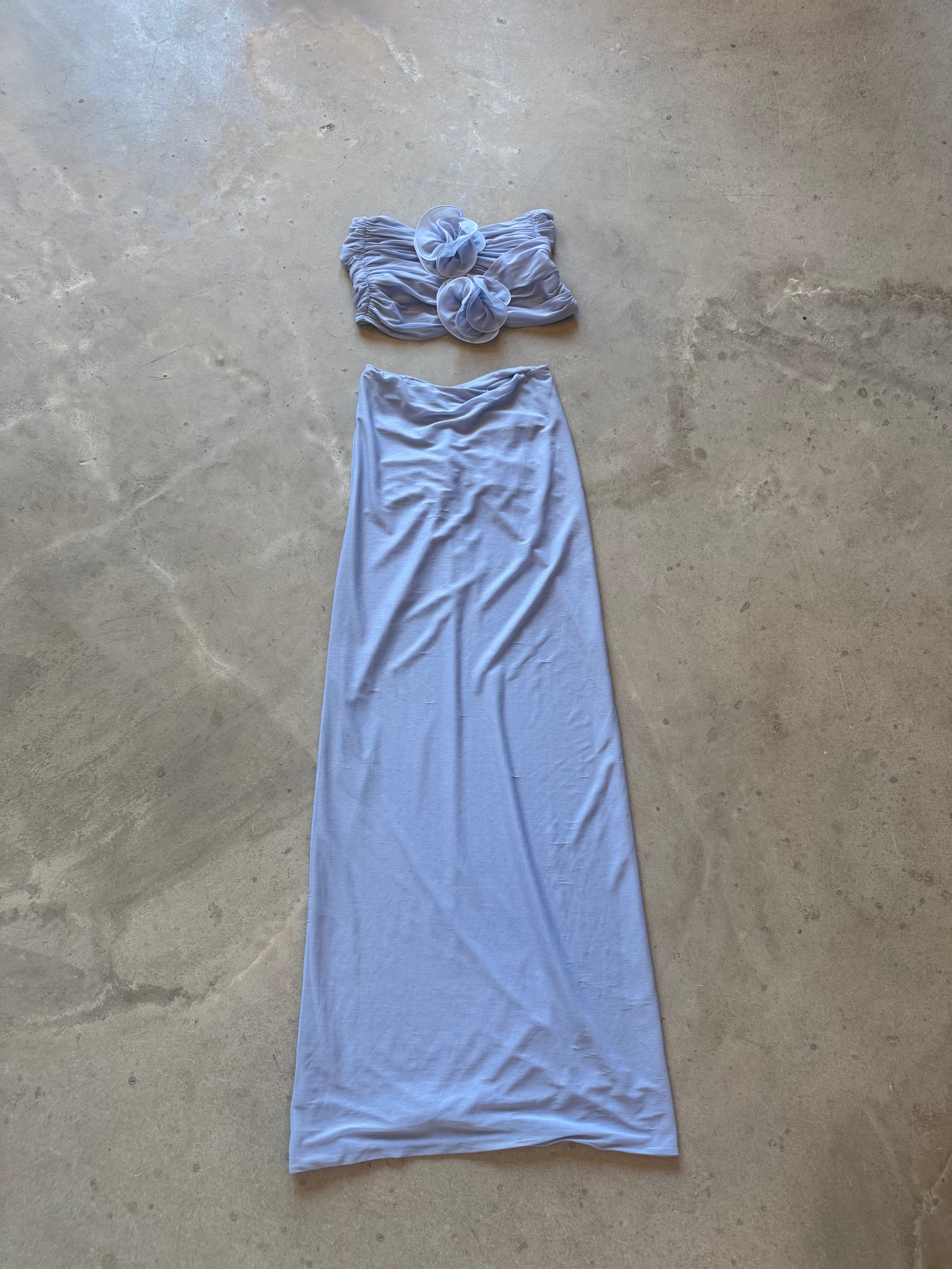 Dusty Blue skirt and Top set