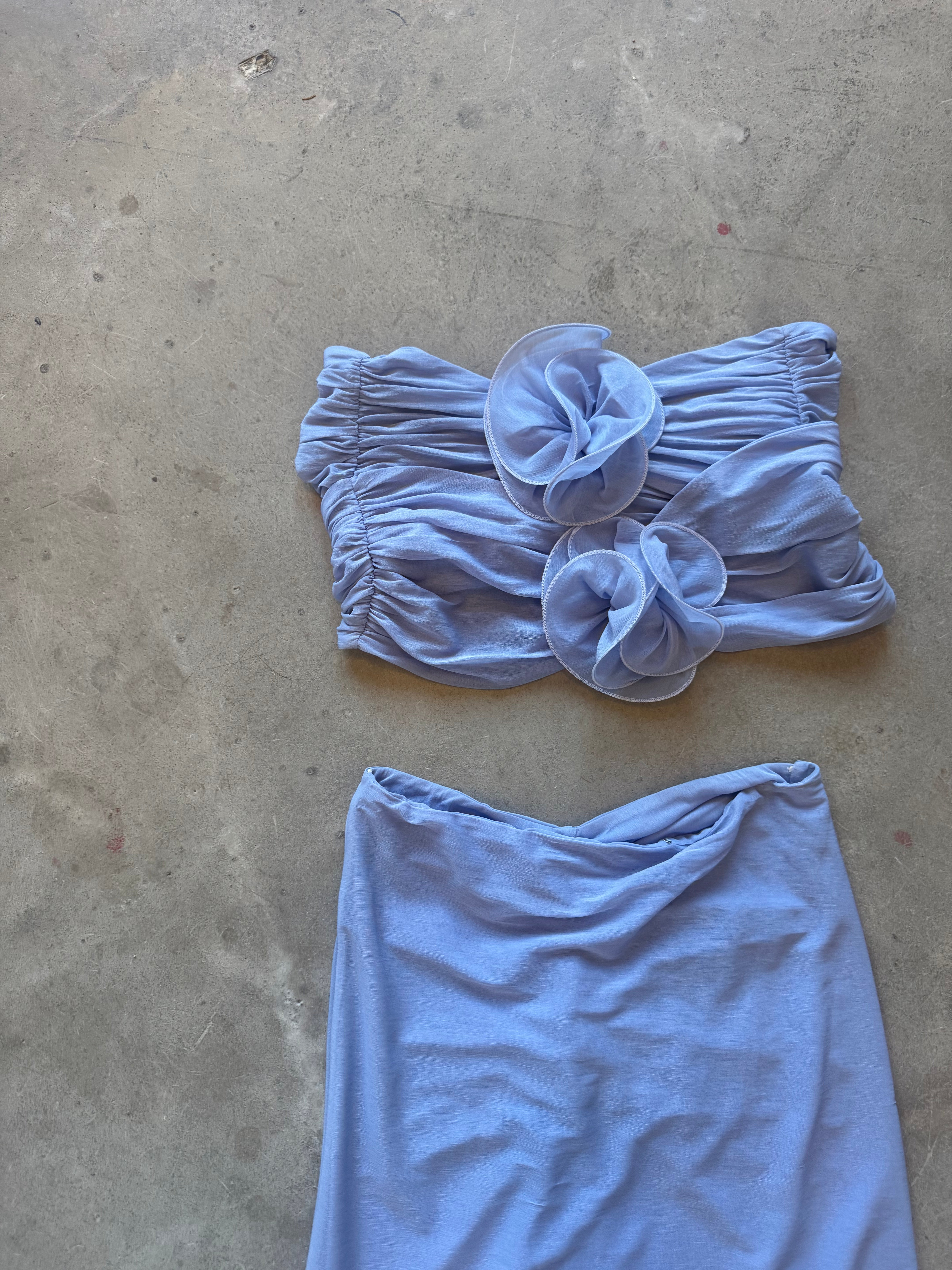 Dusty Blue skirt and Top set