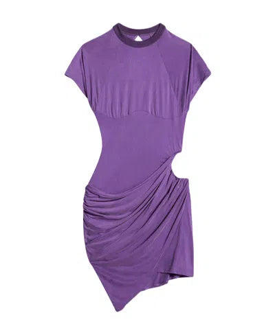La Robe Espelho Draped Dress In Purple