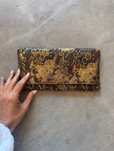 Golden Floral Clutch