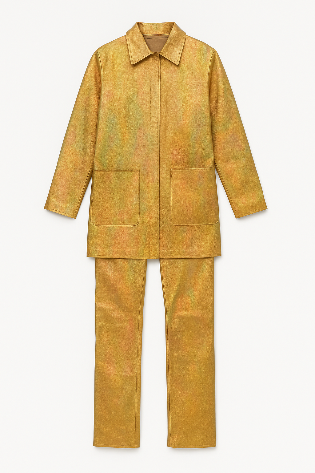 Metallic Gold Leather Suit