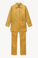 Metallic Gold Leather Suit