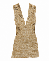 Crochet gold and cream dress