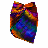Tie Dye Ruched Mini Skirt