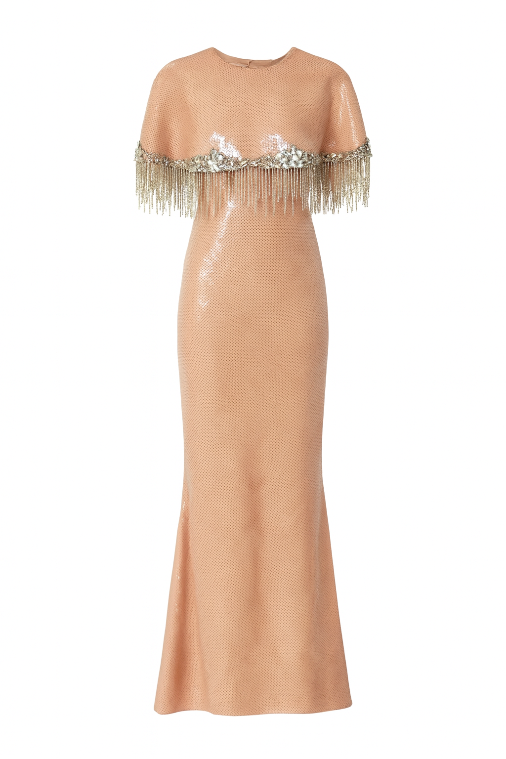 Pink Sequins Dress with Diamanté Cape (42)