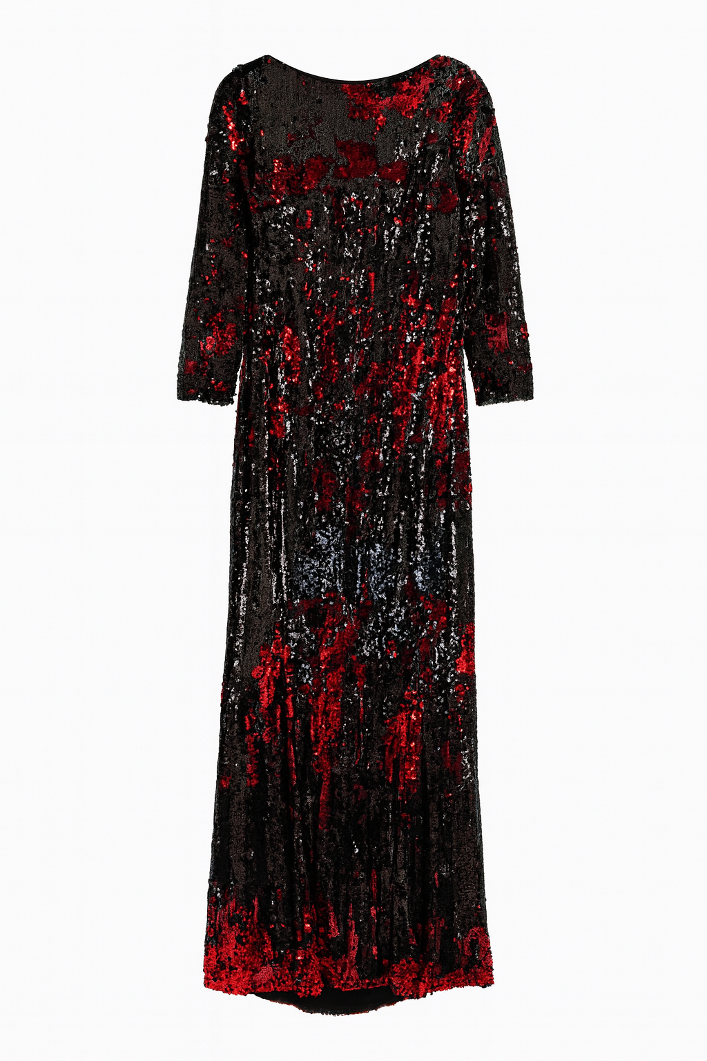 Red and Black Fish scale Sequins Gown