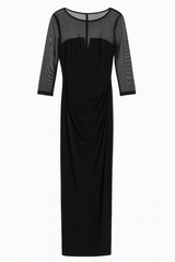 Black Mesh and body Con evening Dress