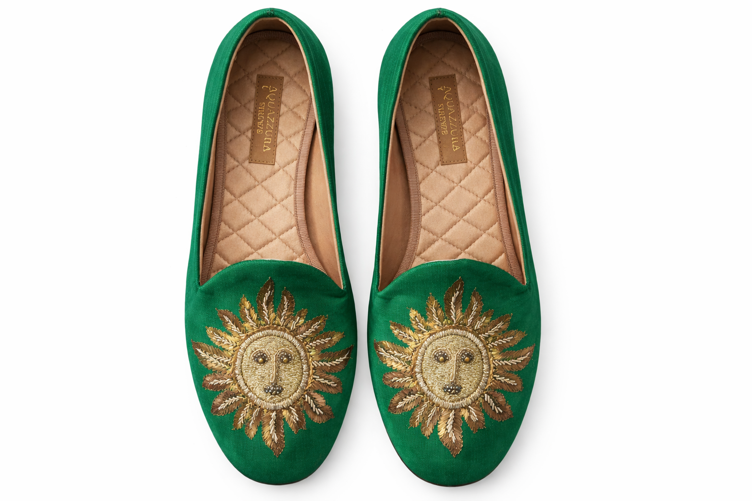 Green Slippers with Sun
