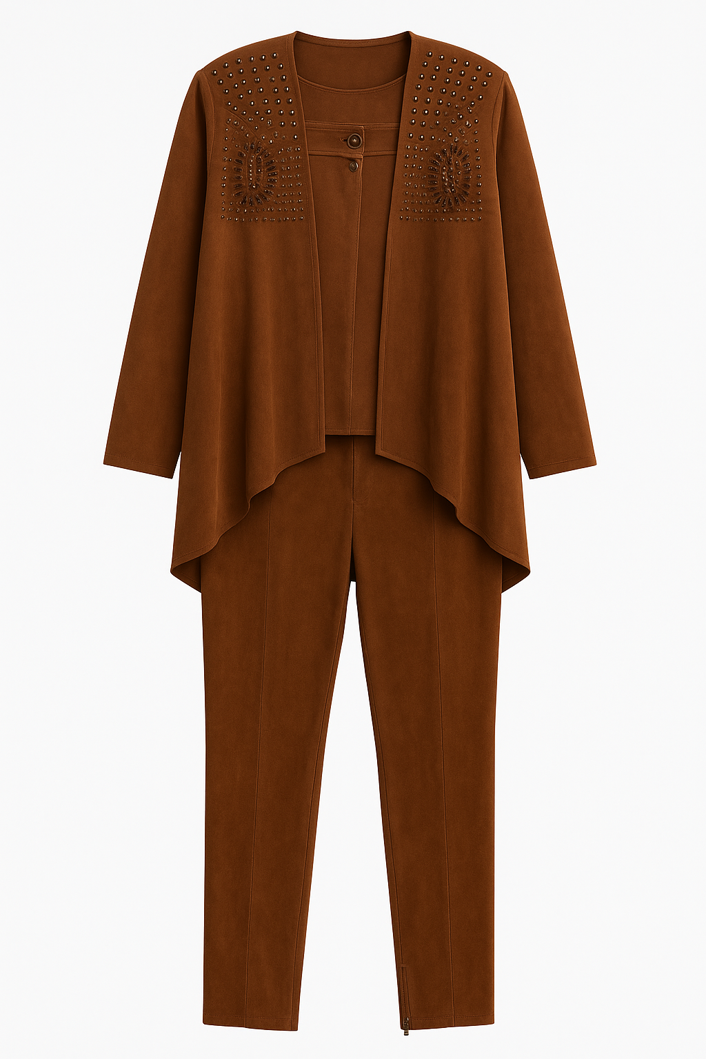 Vintage Suede Like Studded Suit