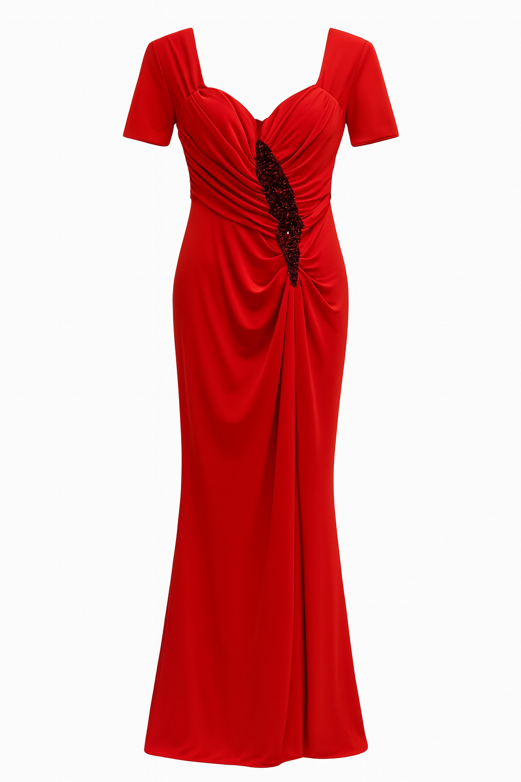 Red Dress with Beaded Rouched Front worn on the cover of her album Ejaz