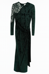 Green Velvet & Lace Gown