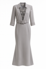 Grey Dress with Beading