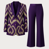 Purple and Gold Silk Suit Set