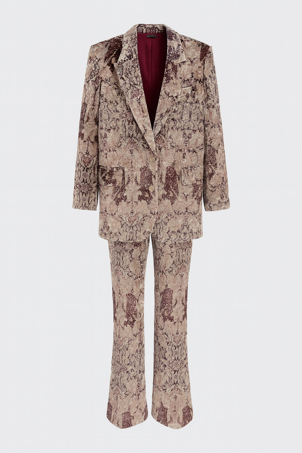 Floral Print Sequins Suit