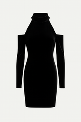 Black Velvet Cut Out Dress