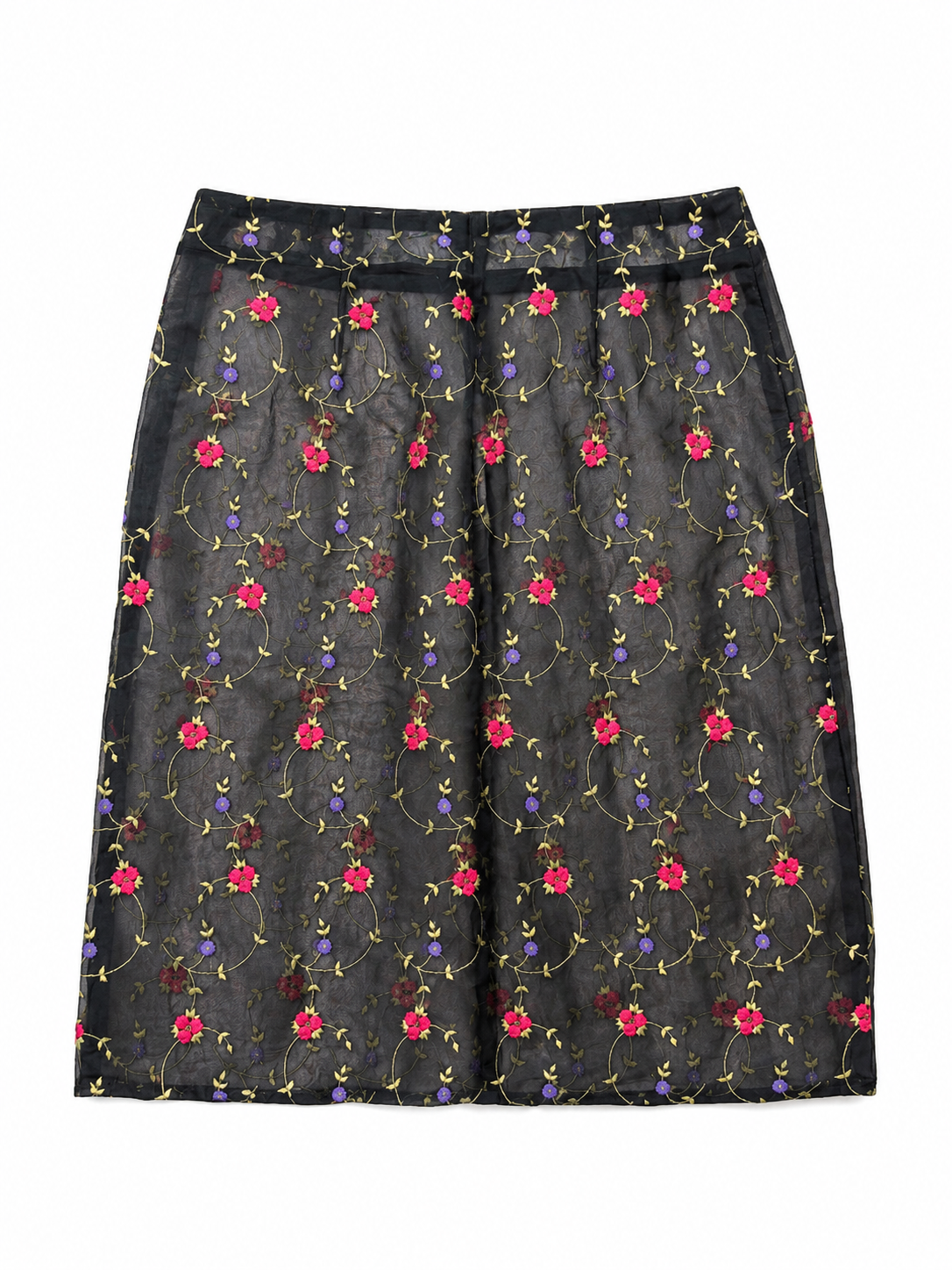 Embroidered Vintage Silk Skirt