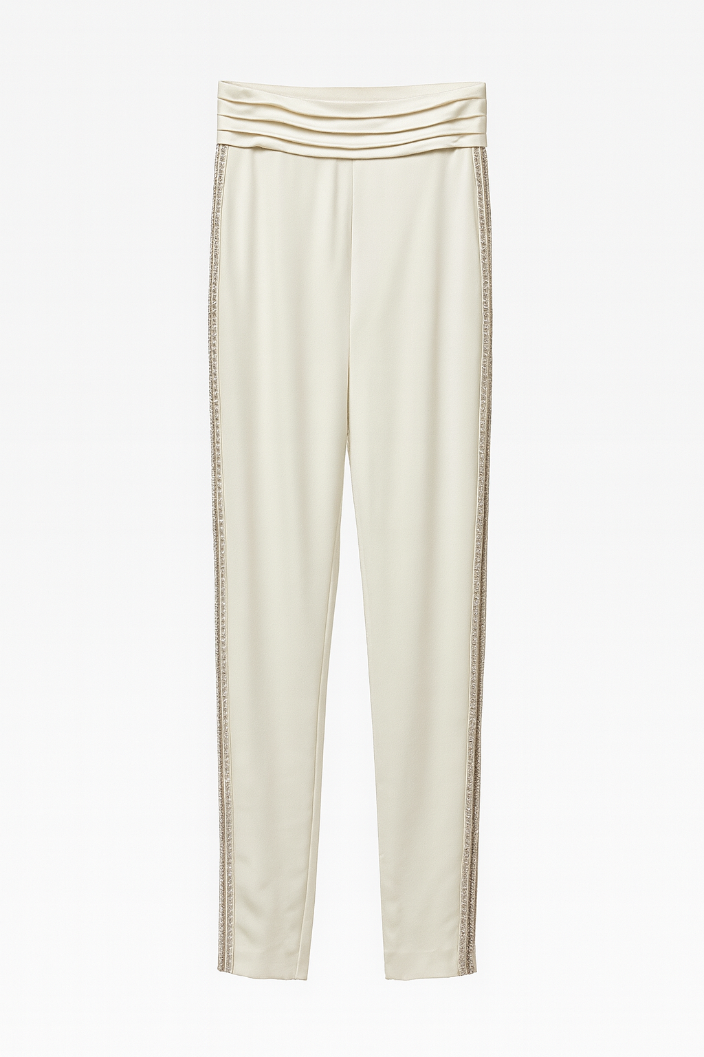 Pants with Side Pannel Bead and Crochet Details