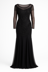 Beaded Black Gown