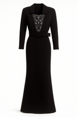 Dress with embellishing on front chest