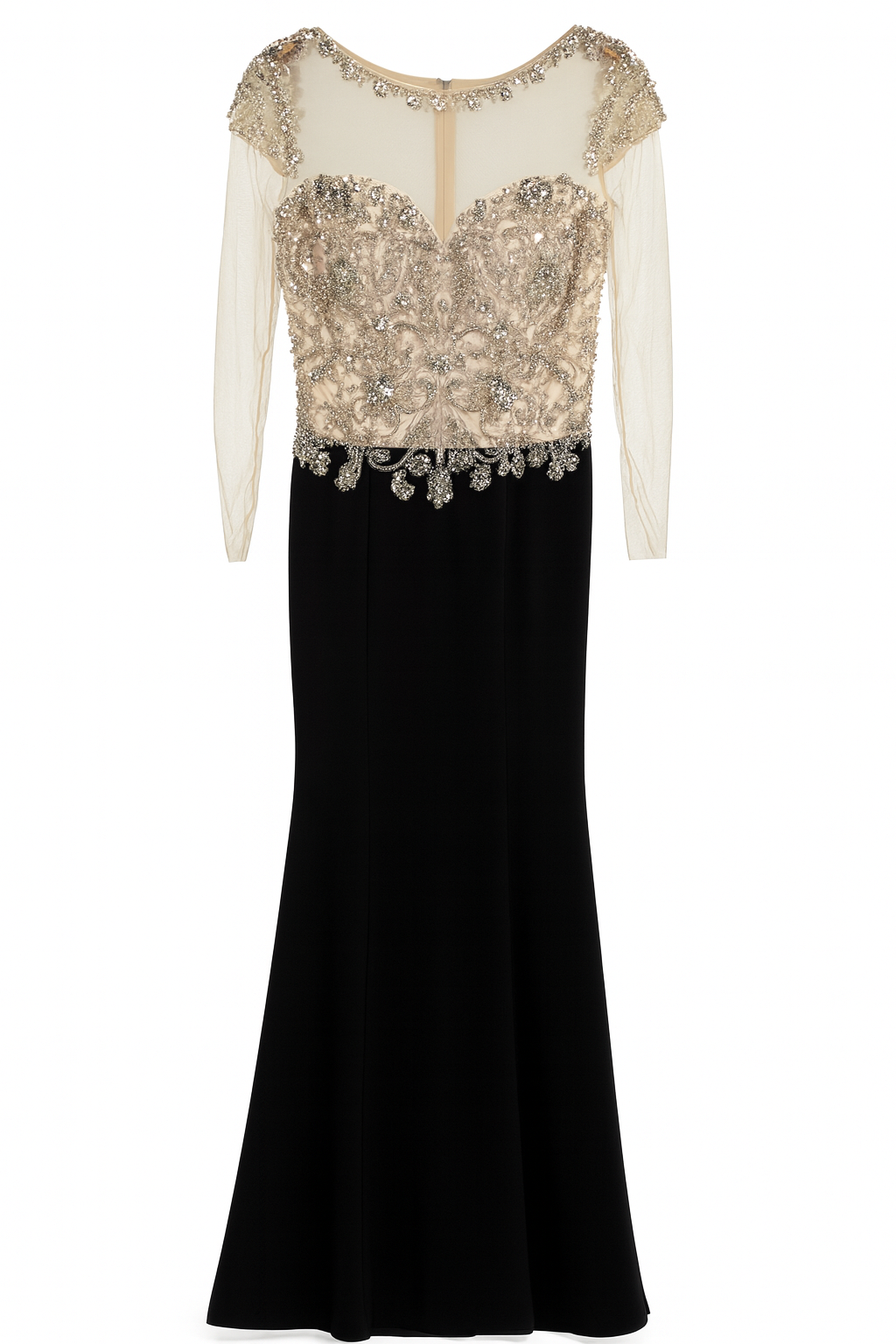 Sequins and Black Velvet Gown