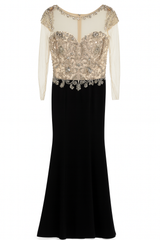 Sequins and Black Velvet Gown