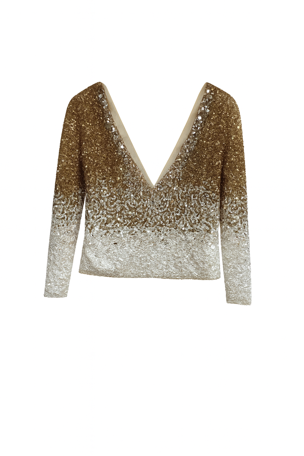 Metallic and Cream Fully Embellished Top