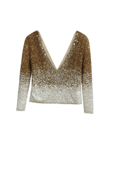 Metallic and Cream Fully Embellished Top