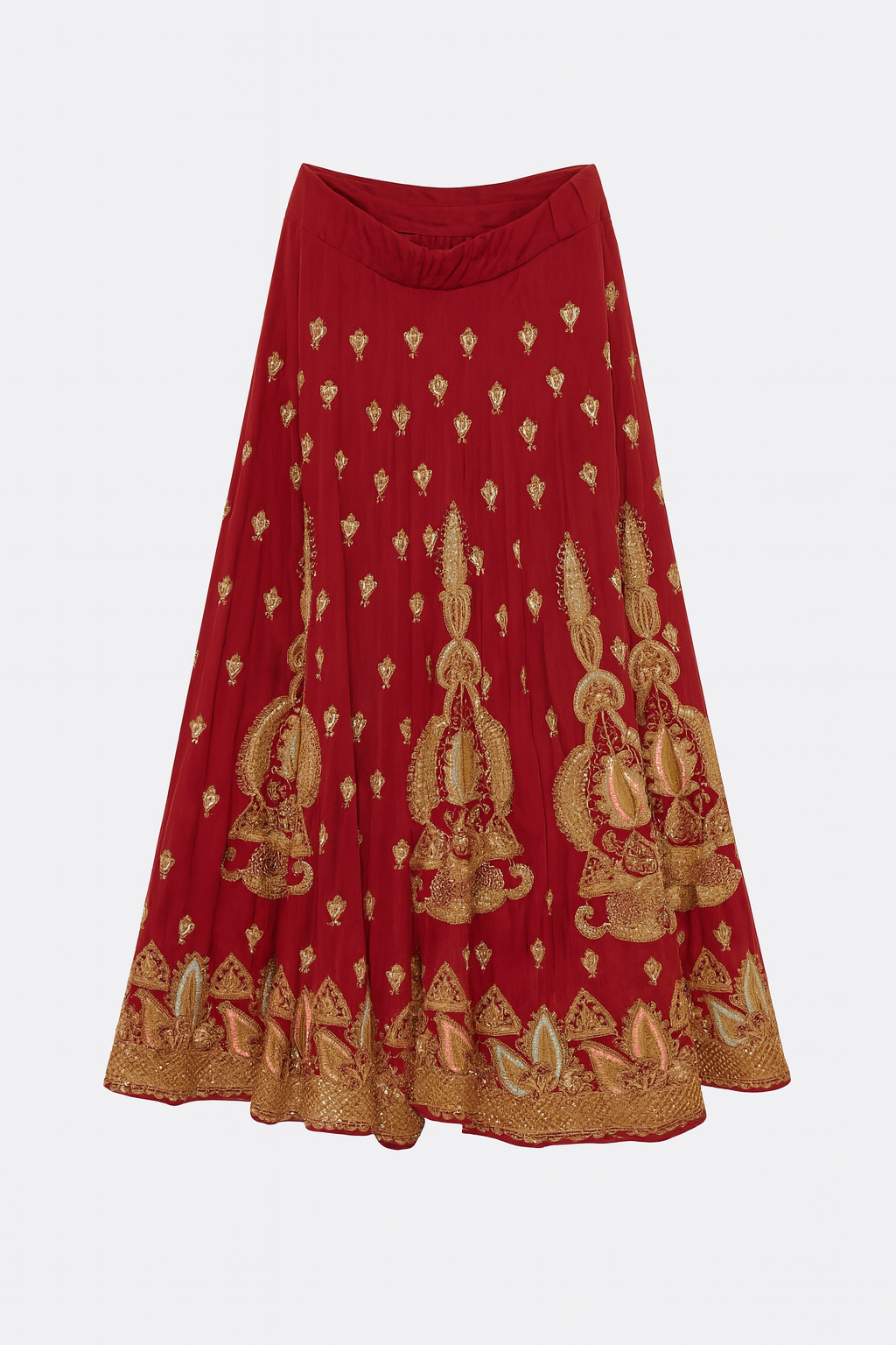 Embellished Indian Custom Made Red Skirt