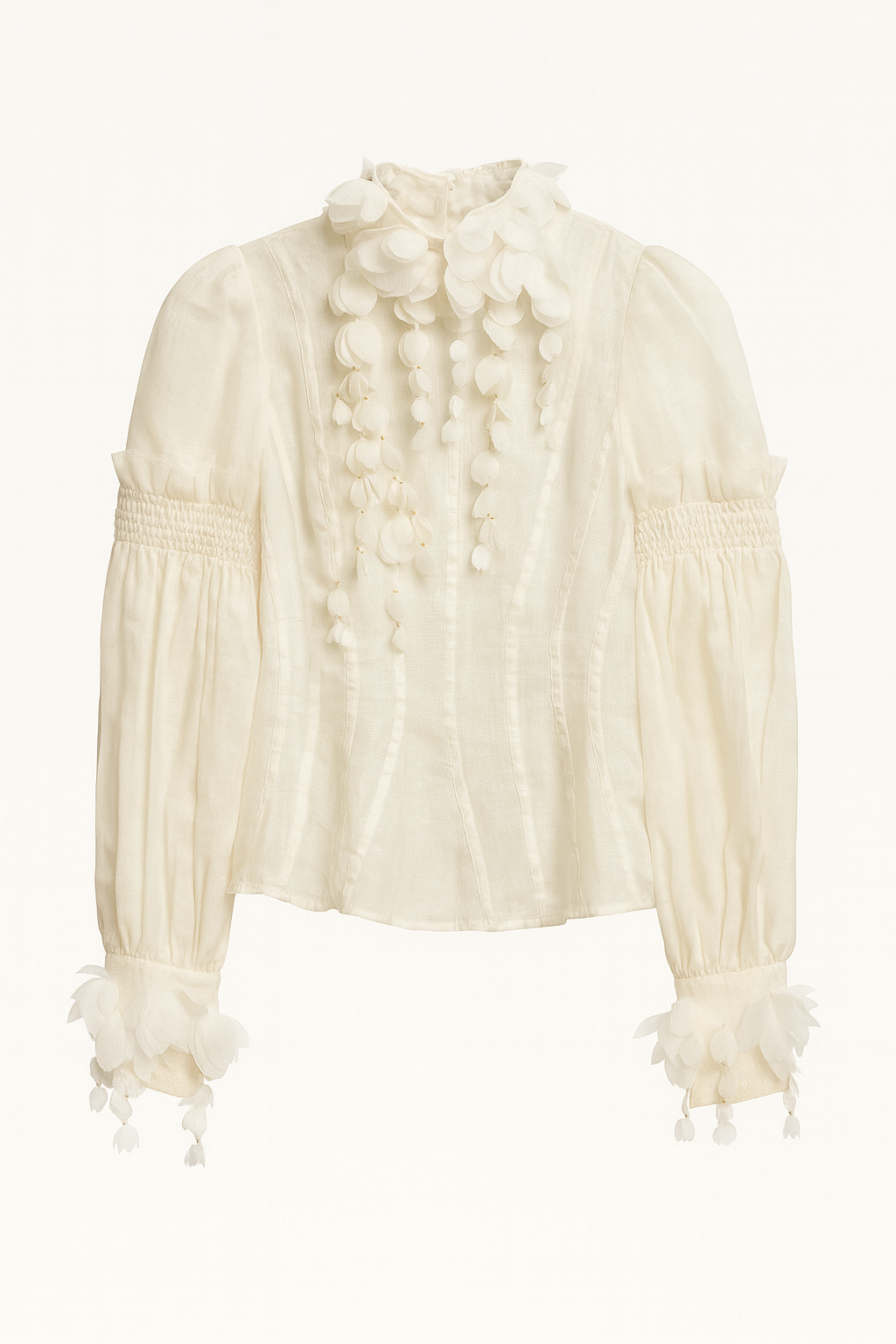 Boned Blouse with fabric leaf details