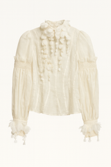 Boned Blouse with fabric leaf details