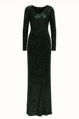 Green Sequins Gown