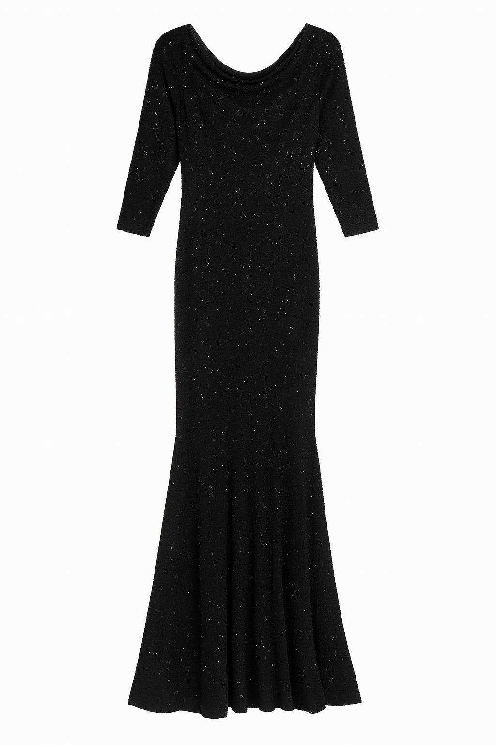 Black Cowl Neck Evening Gown