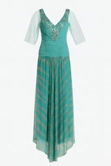 Turquoise top and skirt set