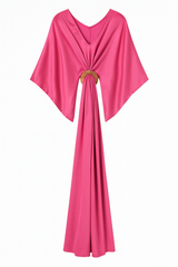 Pink Silk Caftan with Gold Belt