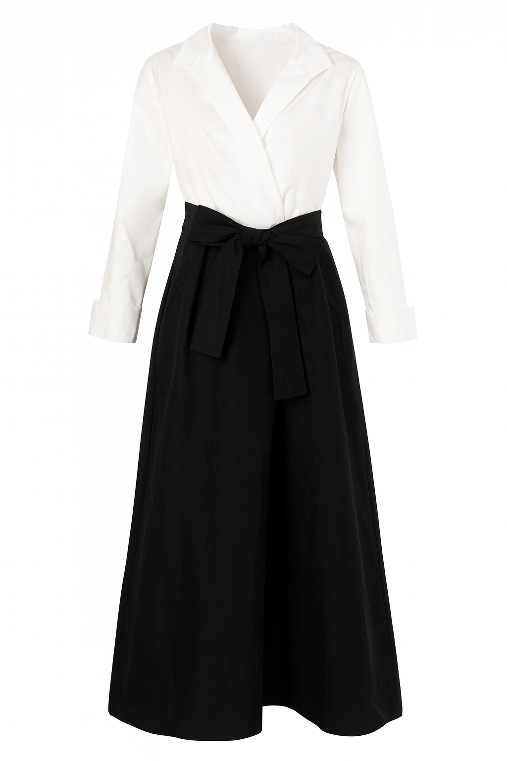White and Black Shirt Dress